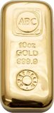 10Oz Abc Cast Gold Bar 9999 Purity